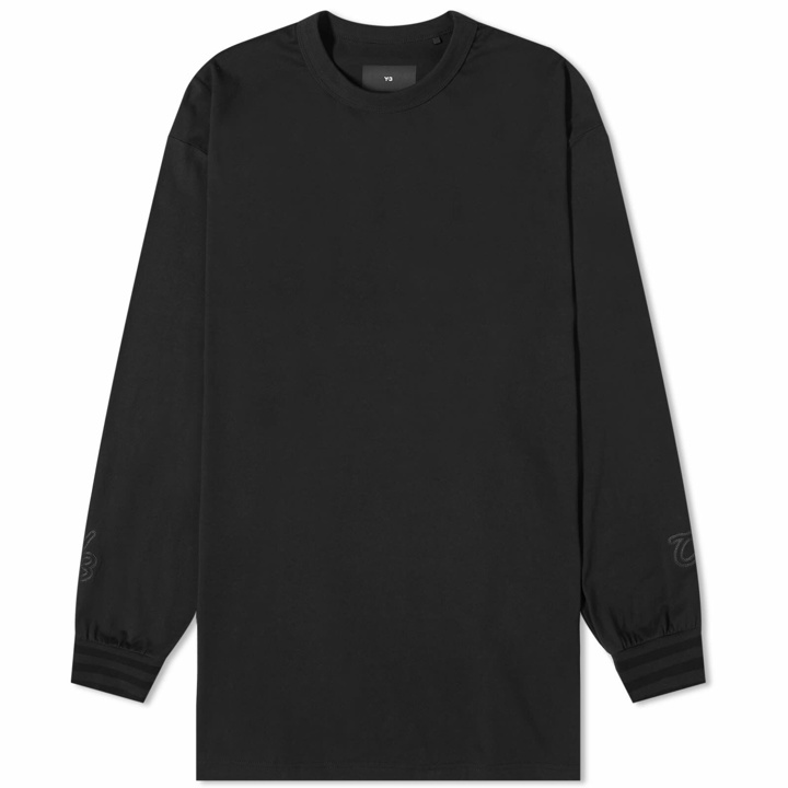 Photo: Y-3 Men's Gfx Long Sleeve T-Shirt in Black