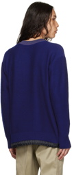 sacai Blue Crewneck Sweater