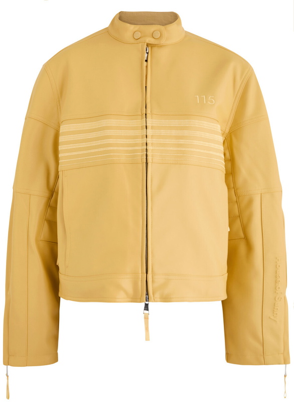 Photo: House OF Sunny The Racer Embroidered Faux Leather Jacket Yellow