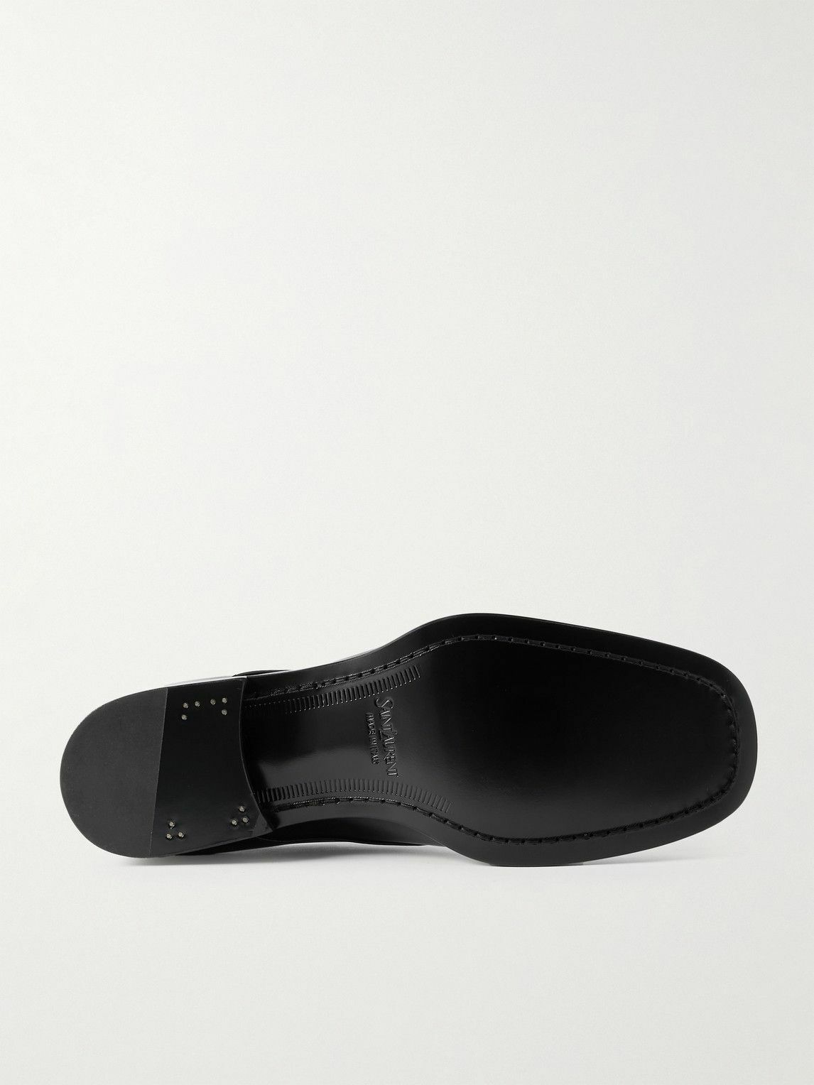 SAINT LAURENT - Vadim Glossed-Leather Derby Shoes - Black