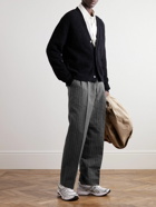 mfpen - Straight-Leg Pinstriped Cotton and Linen-Blend Trousers - Gray