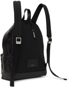 Saint Laurent Black Leather Square Patchwork City Backpack