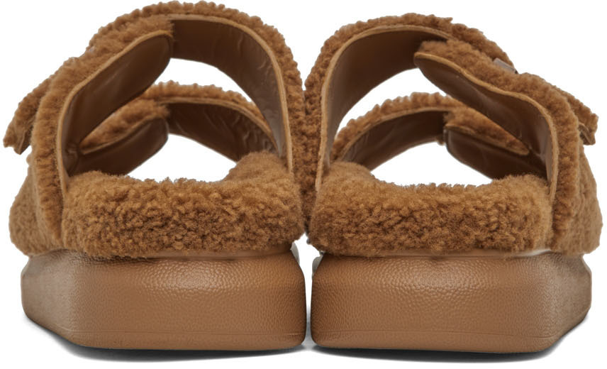 Alexander McQueen Brown Shearling Sandals Alexander McQueen display picture 2