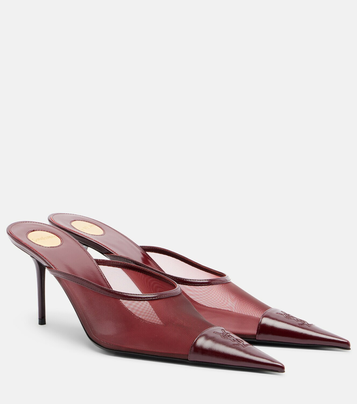 Saint Laurent Renée mesh and leather mules