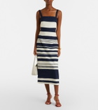 Veronica Beard Ella striped linen-blend midi dress
