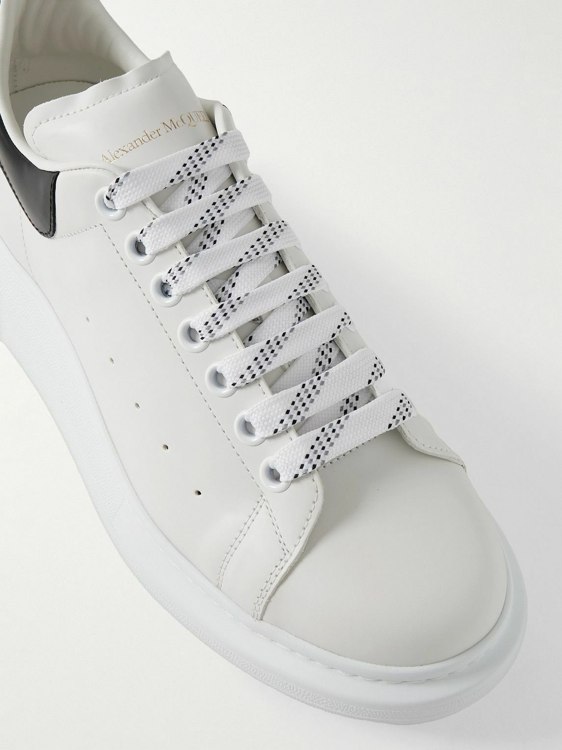 McQueen - Exaggerated-Sole Leather Sneakers - White