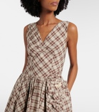 Prada Checked cotton poplin midi dress