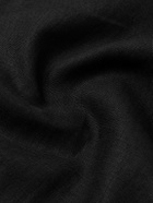 Stòffa - Camp-Collar Linen-Canvas Overshirt - Black