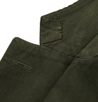 Incotex - Dark-Green Garment-Dyed Cotton and Cashmere-Blend Twill Blazer - Dark green