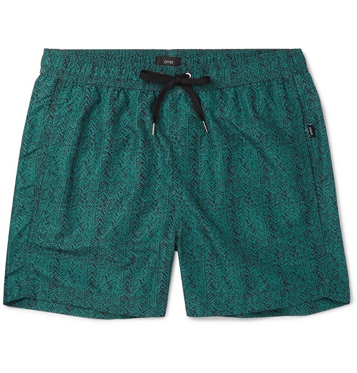Photo: Onia - Charles Mid-Length Printed Swim Shorts - Men - Green