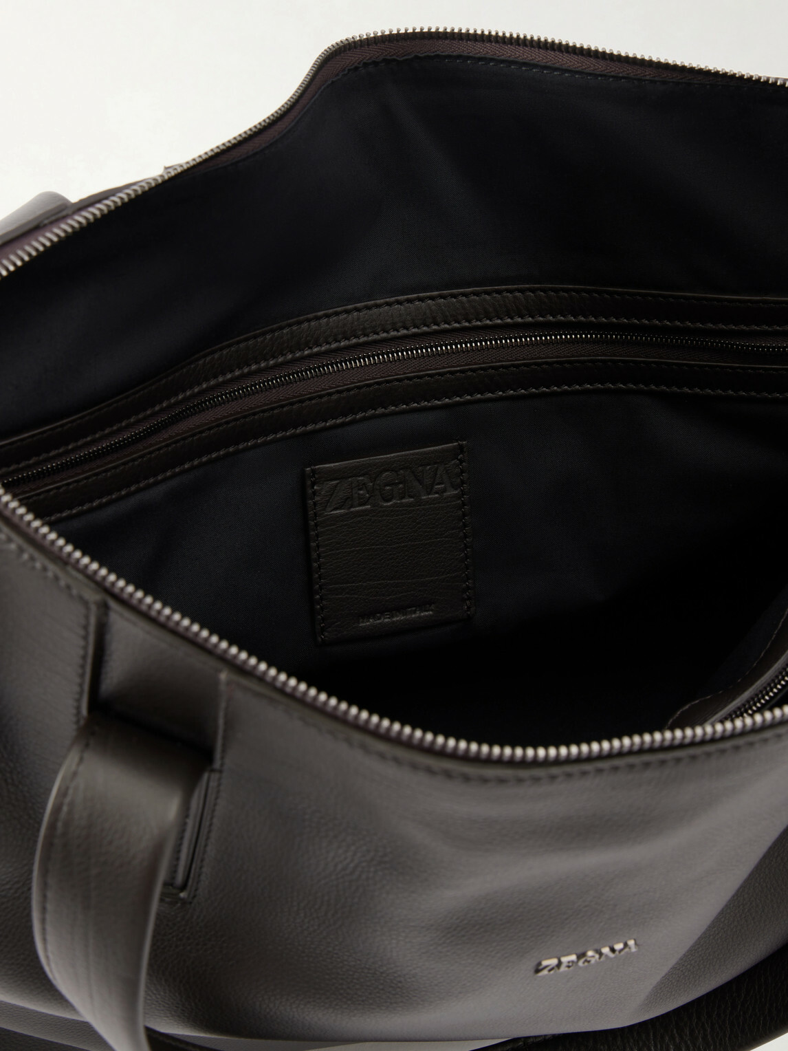 Zegna - Leather Weekend Bag - Brown