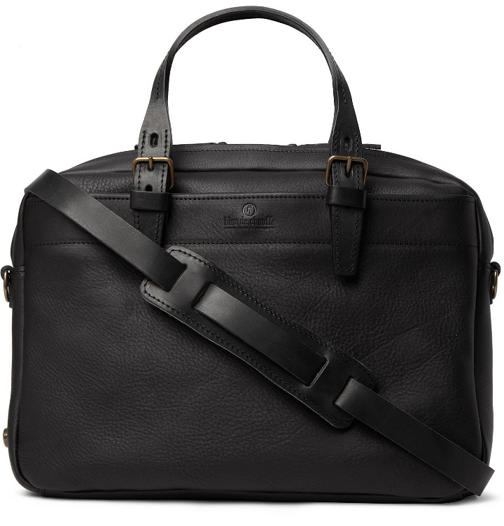 Photo: Bleu de Chauffe - Folder Vegetable-Tanned Textured-Leather Messenger Bag - Black