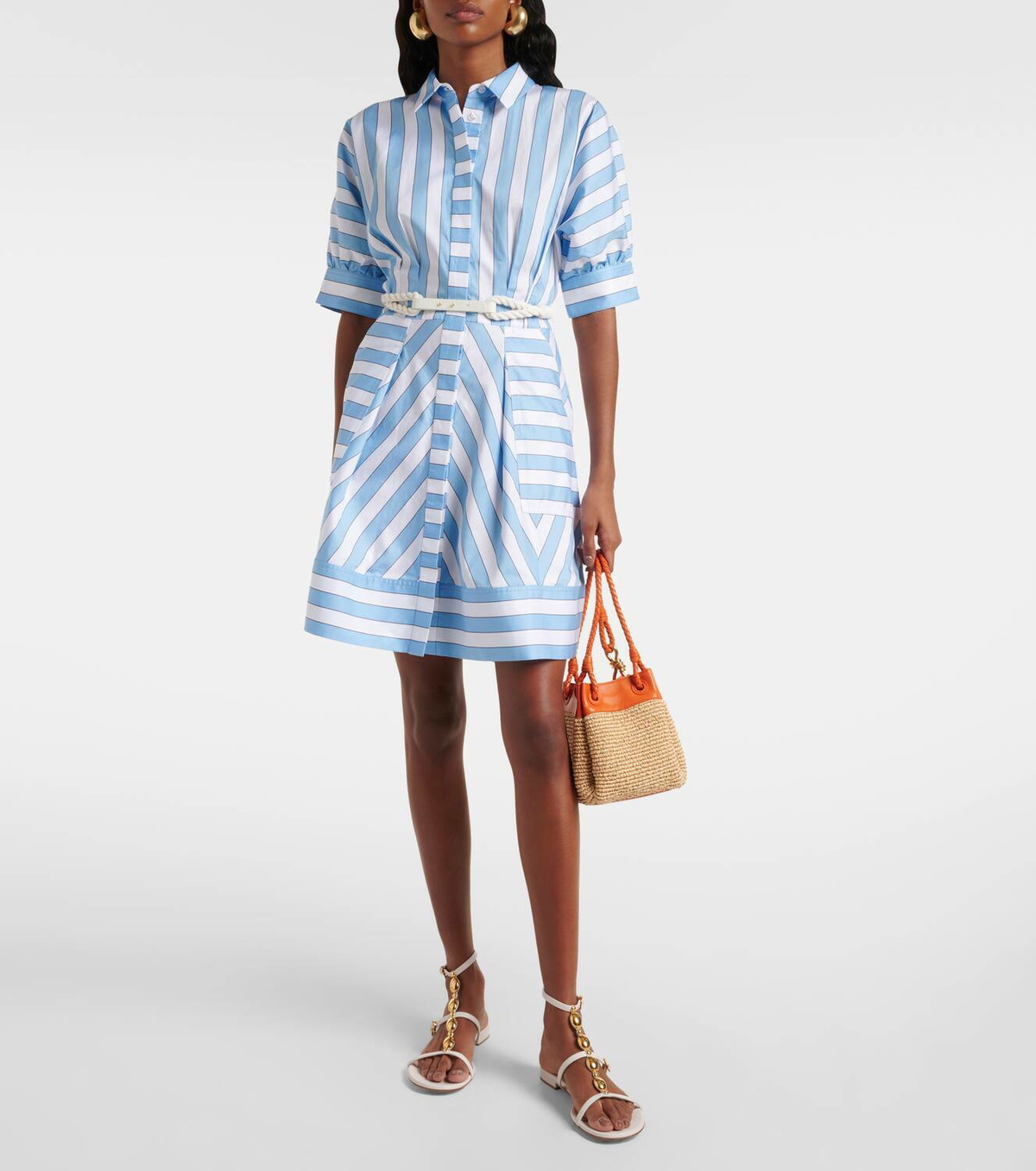 ◆関税込◆【REBECCA VALLANCE】Nilah striped cotton minidress Rebecca Vallance Nilah striped cotton minidress Rebecca Vallance