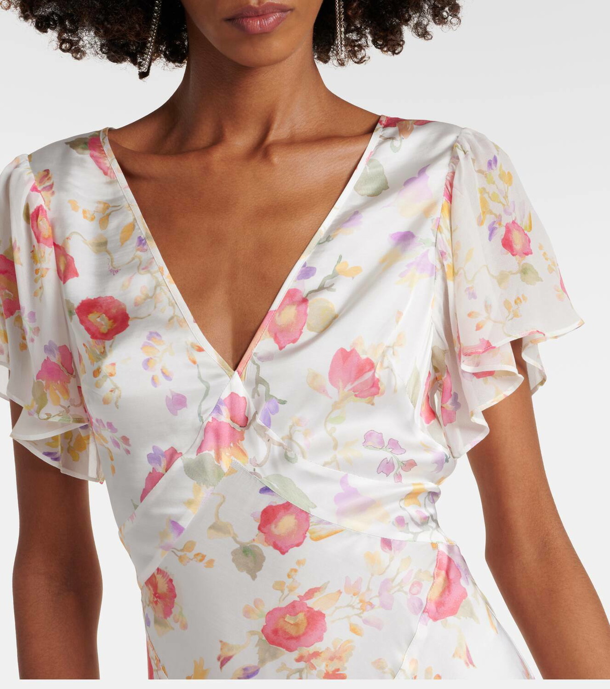 RIXO リキソー ブランド ワンピース Evie floral silk 1084109 Rixo Evie floral ruffled maxi dress Rixo