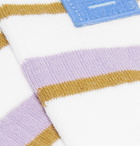 Acne Studios - Ribbed Striped Stretch Cotton-Blend Socks - Men - White