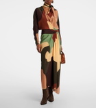Johanna Ortiz Printed scarf-detail silk maxi dress