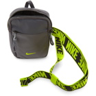 Nike Grey and Green Small NSW Essentials Hip Pouch