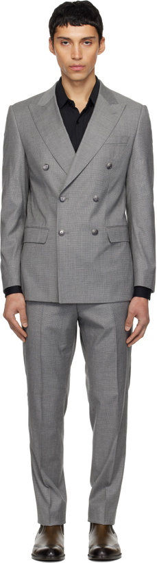 Photo: BOSS Gray Houndstooth Suit
