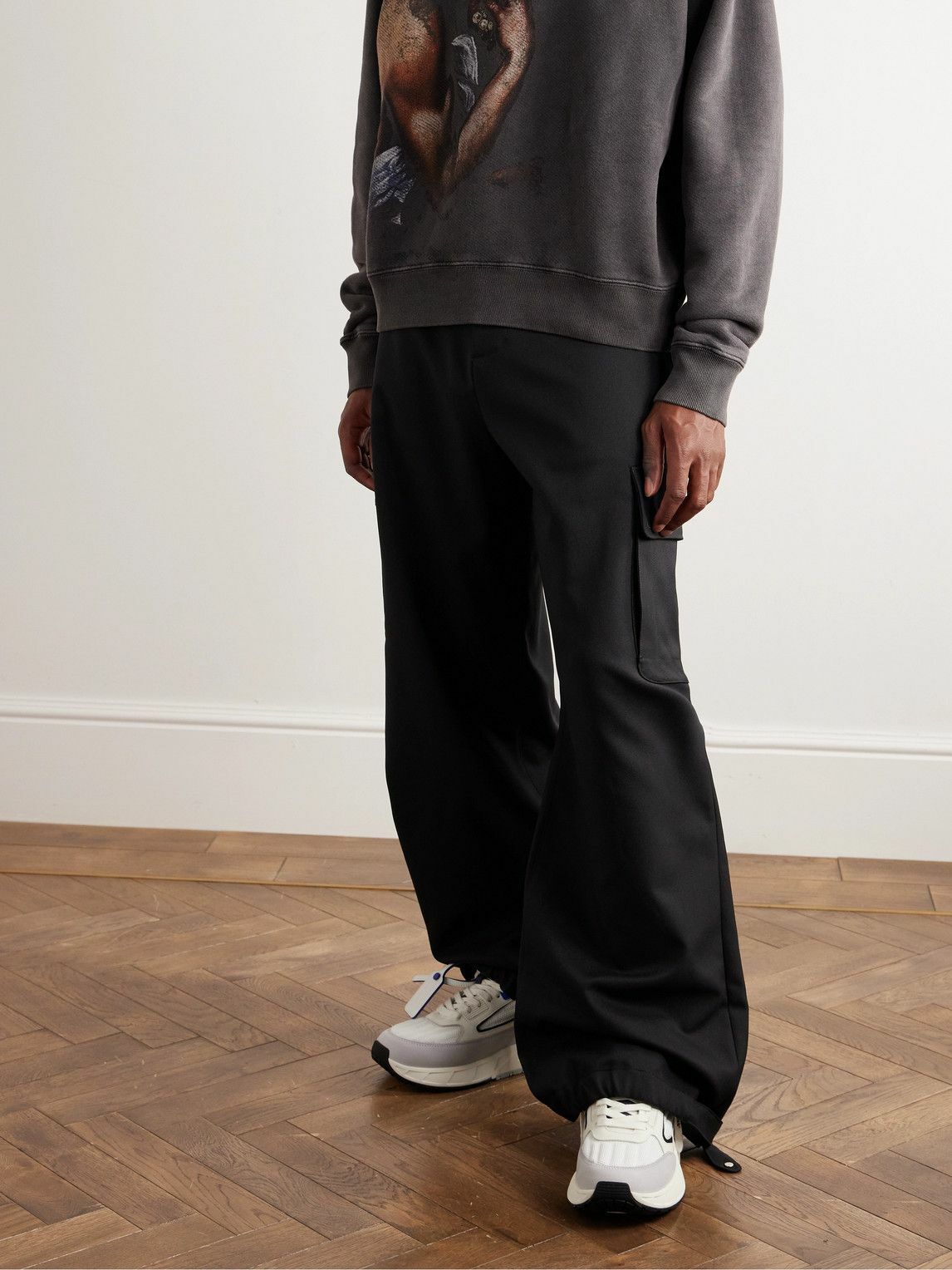 Off-White - Kick Off Suede-Trimmed Leather and Mesh Sneakers