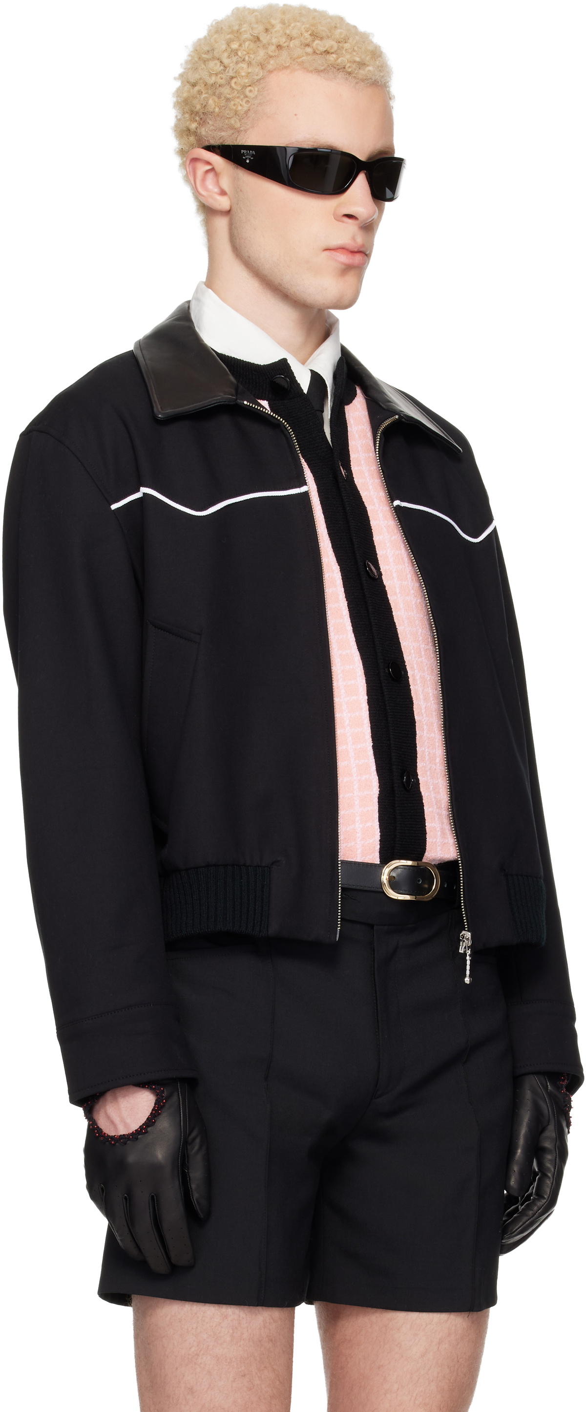 Ernest W. Baker Black Western Harrington Jacket