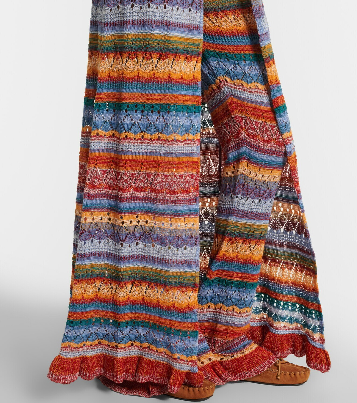 Etro Crochet striped cotton cardigan
