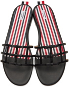 Thom Browne Black 3-Bow Slide Sandal