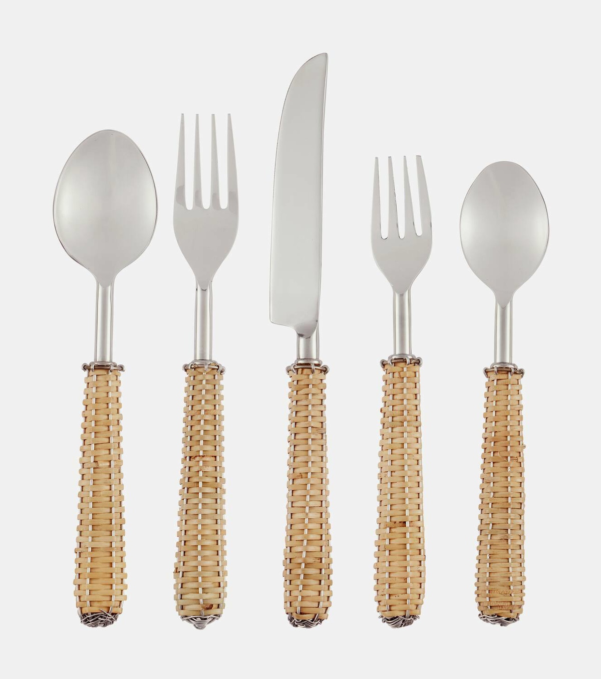 Les-Ottomans Rattan flatware set