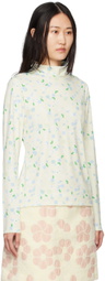 MINJUKIM Green Bari Flower Long Sleeve T-Shirt