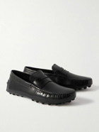 Tod's - Gommino Shearling-Lined Leather Driving Shoes - Black
