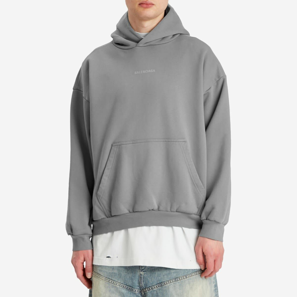 Balenciaga Men's BB Back Reflective Medium Fit Hoodie in
