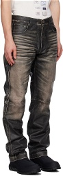 424 Gray Faded Leather Pants