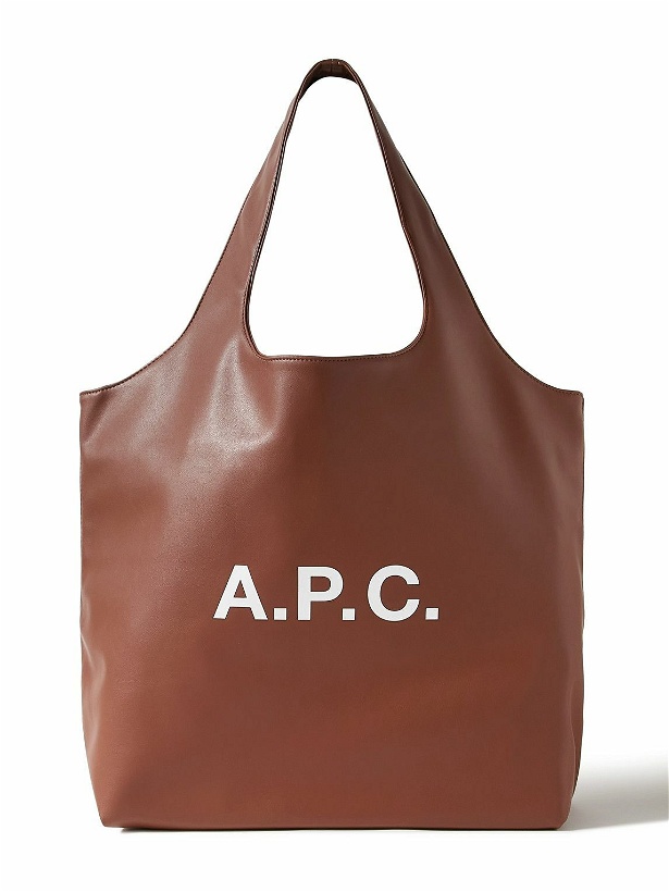 Photo: A.P.C. - Ninon Logo-Print Faux Leather Tote