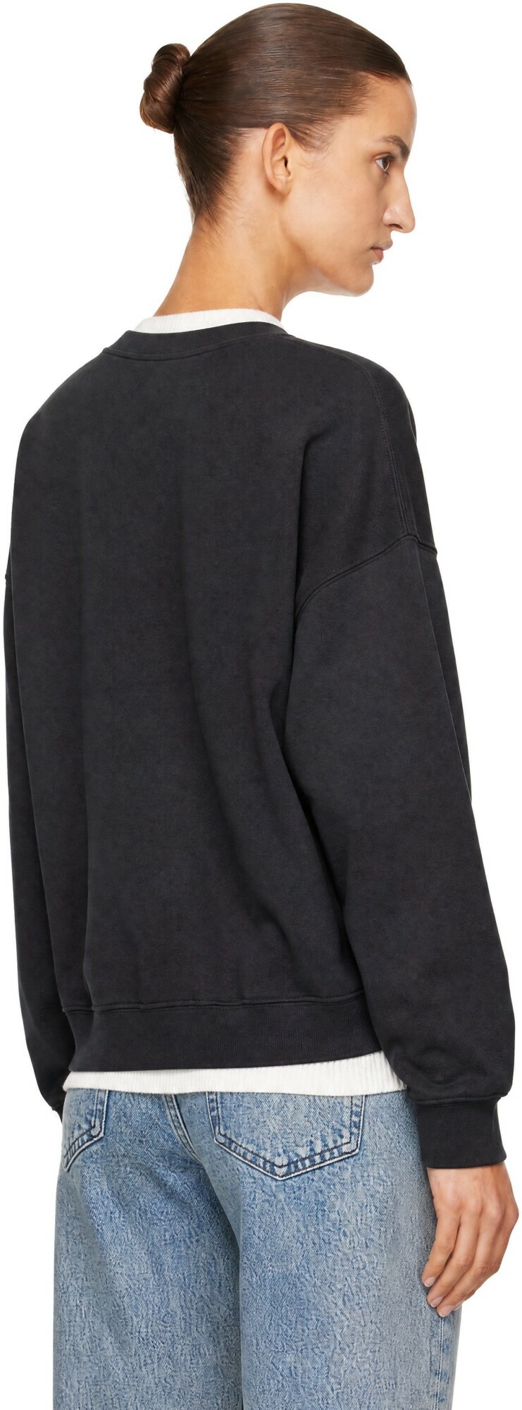 ANINE BING Black Miles Collegiate Sweatshirt