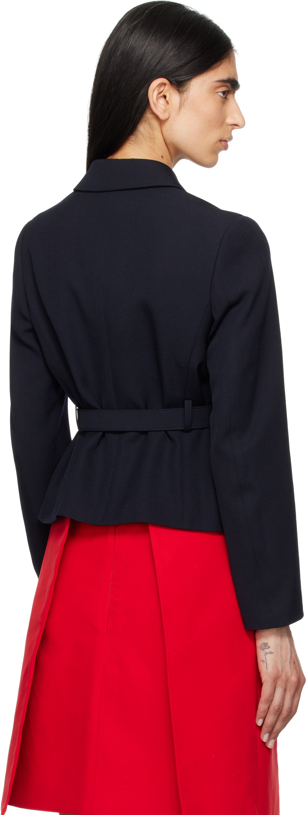 Comme des Garçons Girl Navy Wool Gabardine Medium Blazer