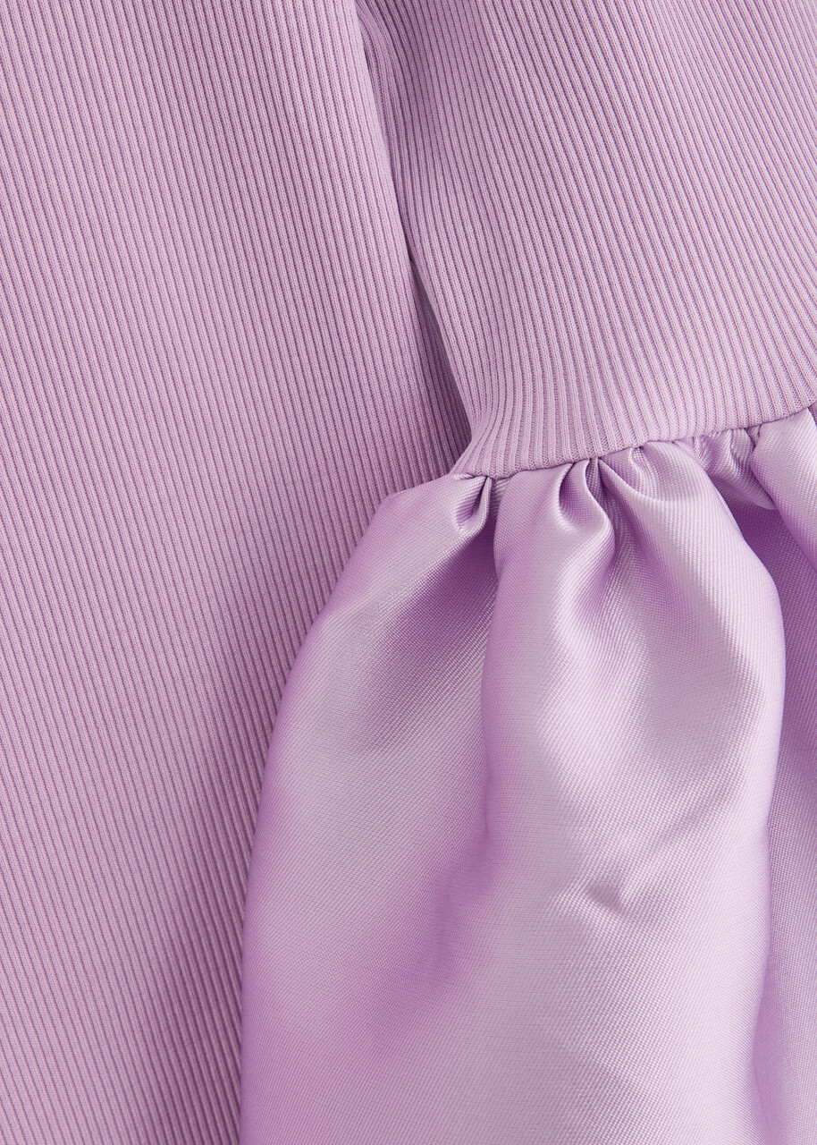 Marques' Almeida Ribbed Stretch-cotton and Taffeta top Lilac