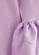 Marques' Almeida Ribbed Stretch-cotton and Taffeta top Lilac