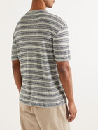 Officine Générale - Striped Linen T-Shirt - Gray