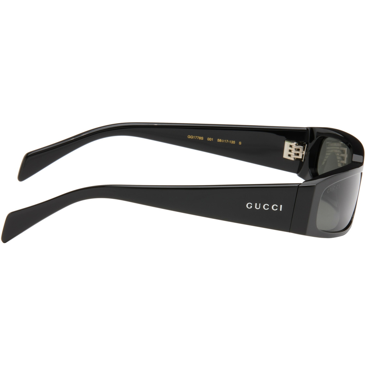Gucci Black Rectangular Squared Sunglasses