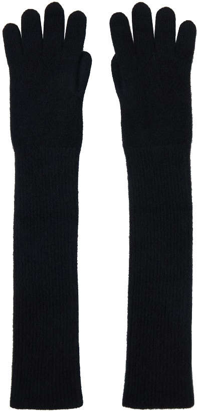 Photo: AURALEE Black Baby Cashmere Knit Long Gloves