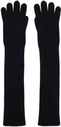 AURALEE Black Baby Cashmere Knit Long Gloves