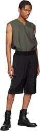 Jil Sander Black Fluid Viscose Shorts
