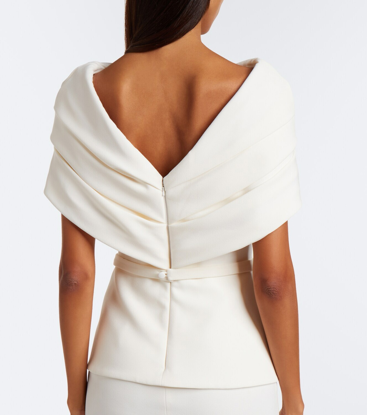 Safiyaa Loura peplum crêpe gown