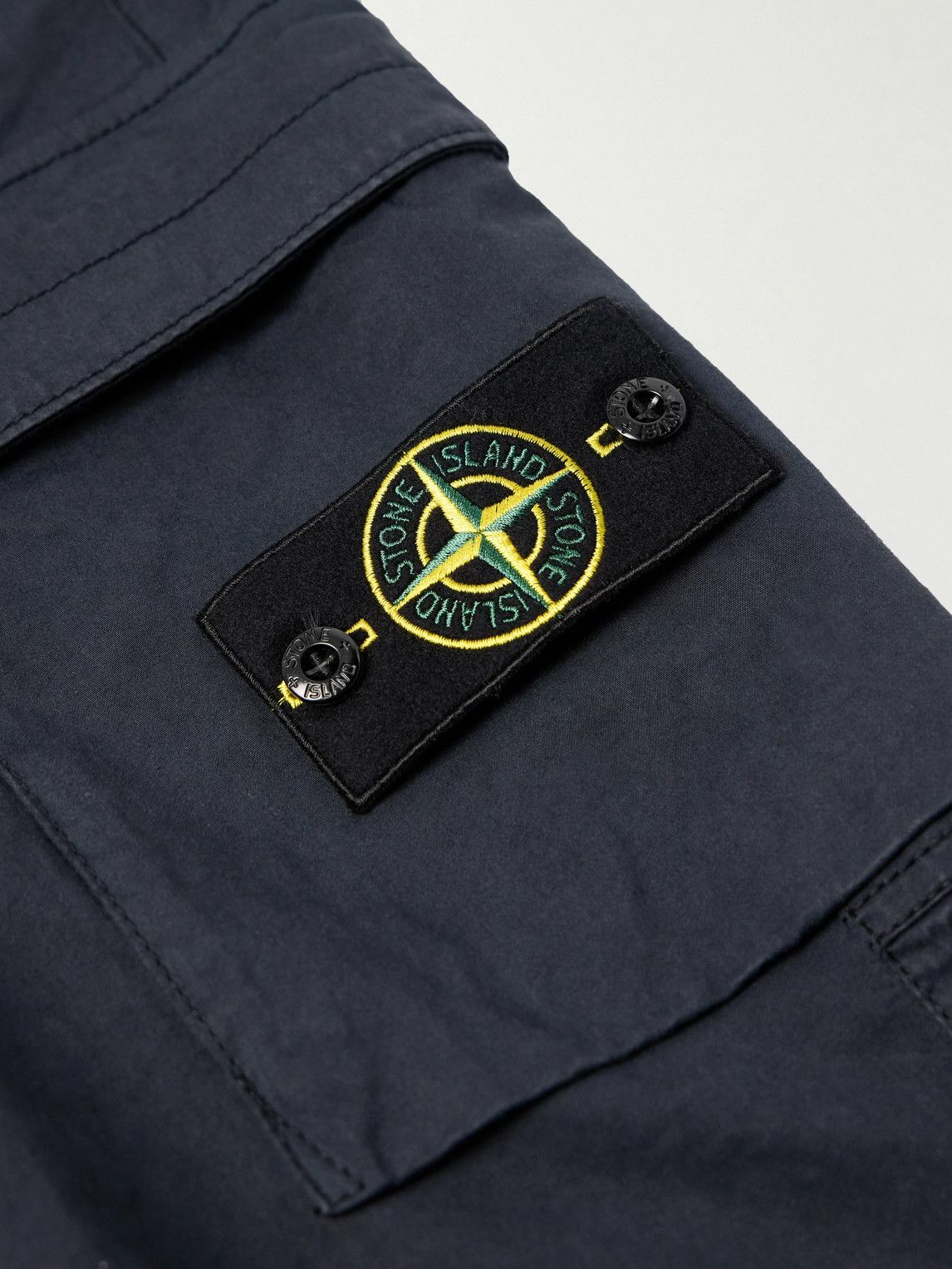 Stone Island - Tapered Cotton-Blend Trousers - Blue