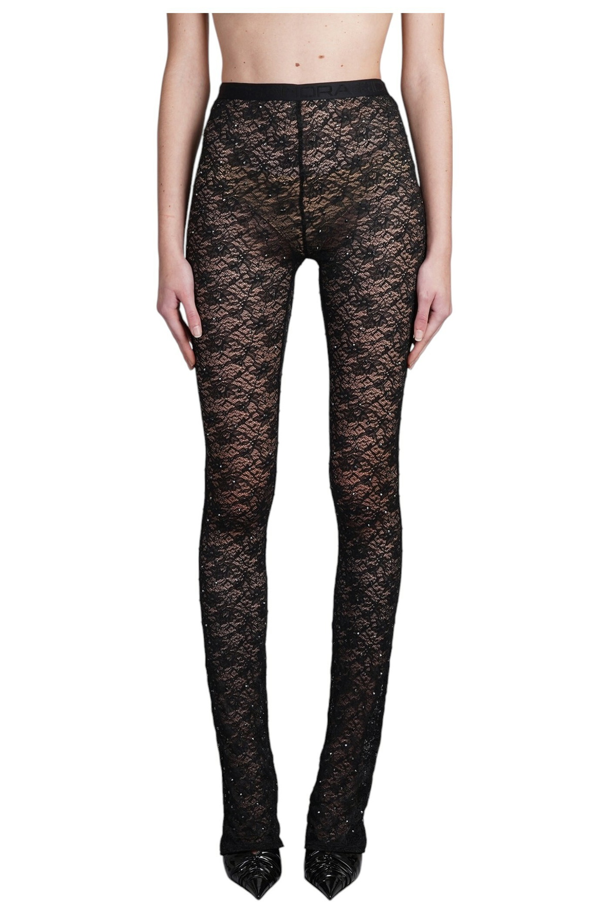 ALESSANDRA RICH FAB3167F2603900 関税送料込 Alessandra Rich Printed high-rise leather shorts Alessandra Rich
