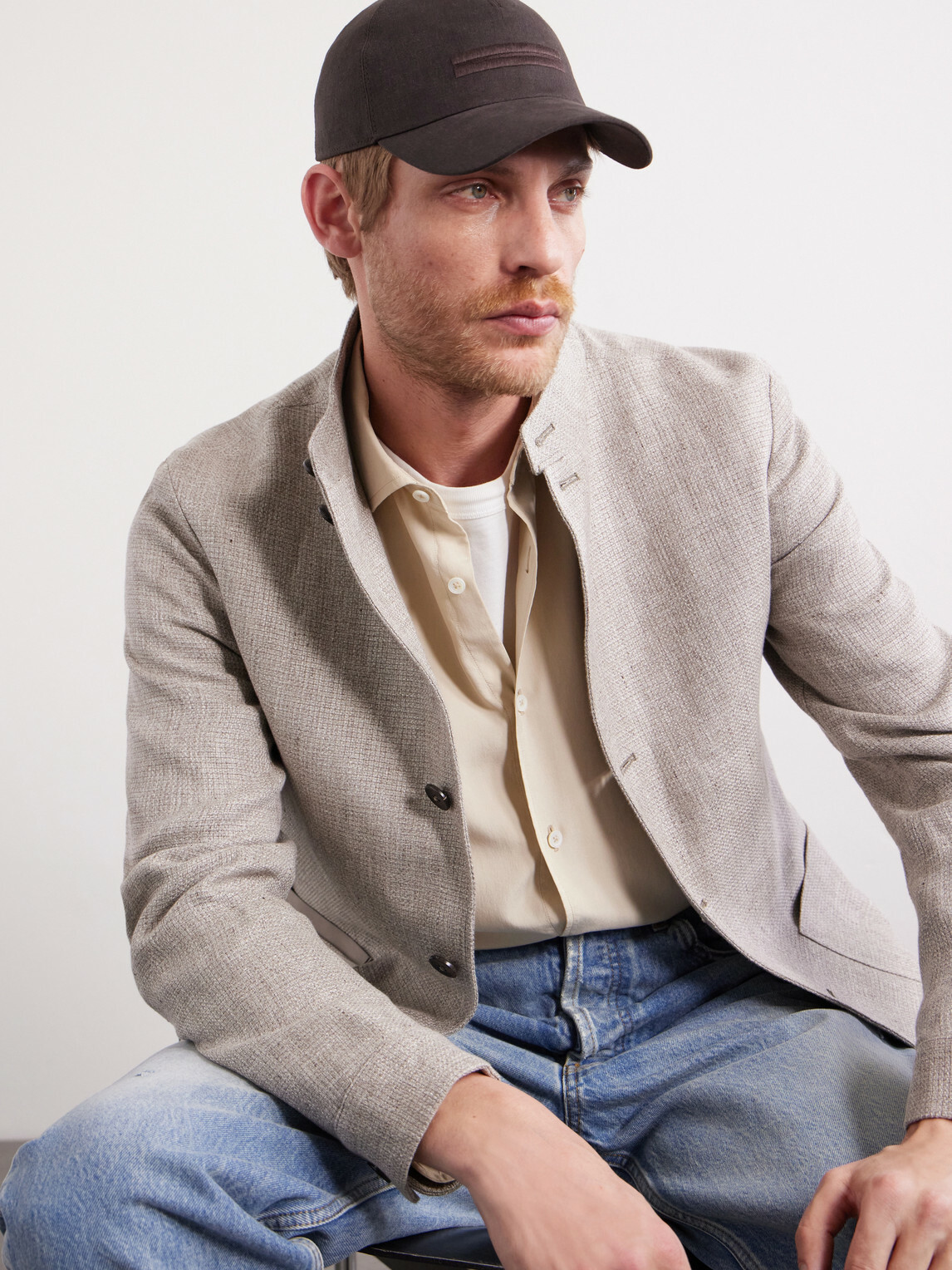 Zegna - Oasi Logo-Detailed Linen Baseball Cap - Brown