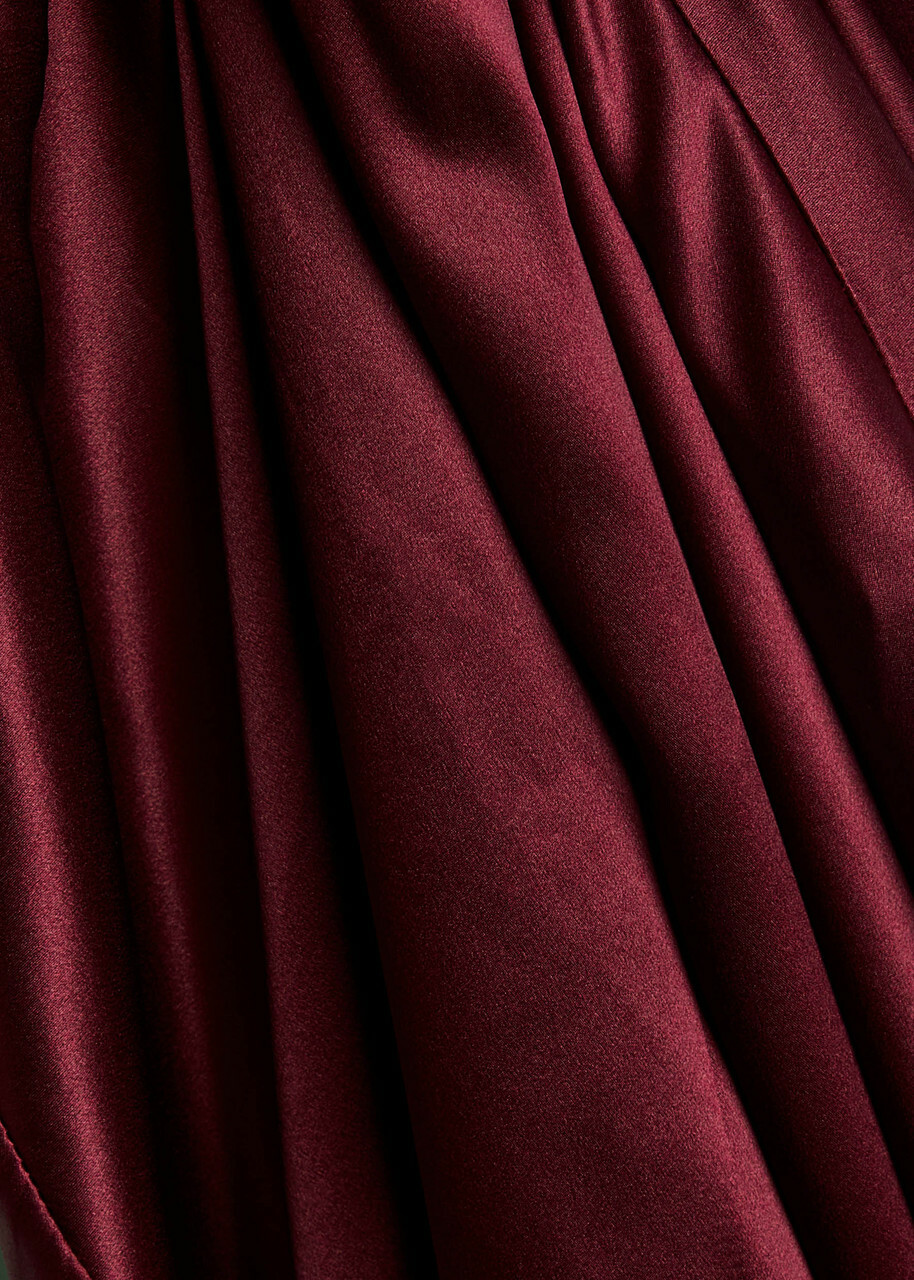 Esse Studios Illi Scarf-effect Silk and Stretch-knit Maxi Dress Burgundy
