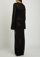 Delos Ora Open-knit Maxi Dress Black