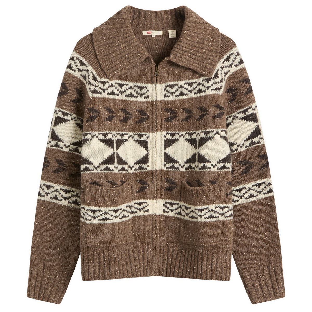 Levi's Women's Fairisle Zip Jumper in Walnut