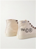 Acne Studios - Printed Cotton-Canvas High-Top Sneakers - Neutrals