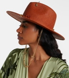 Ruslan Baginskiy Chain-detail straw fedora